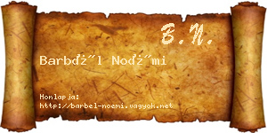 Barbél Noémi névjegykártya
